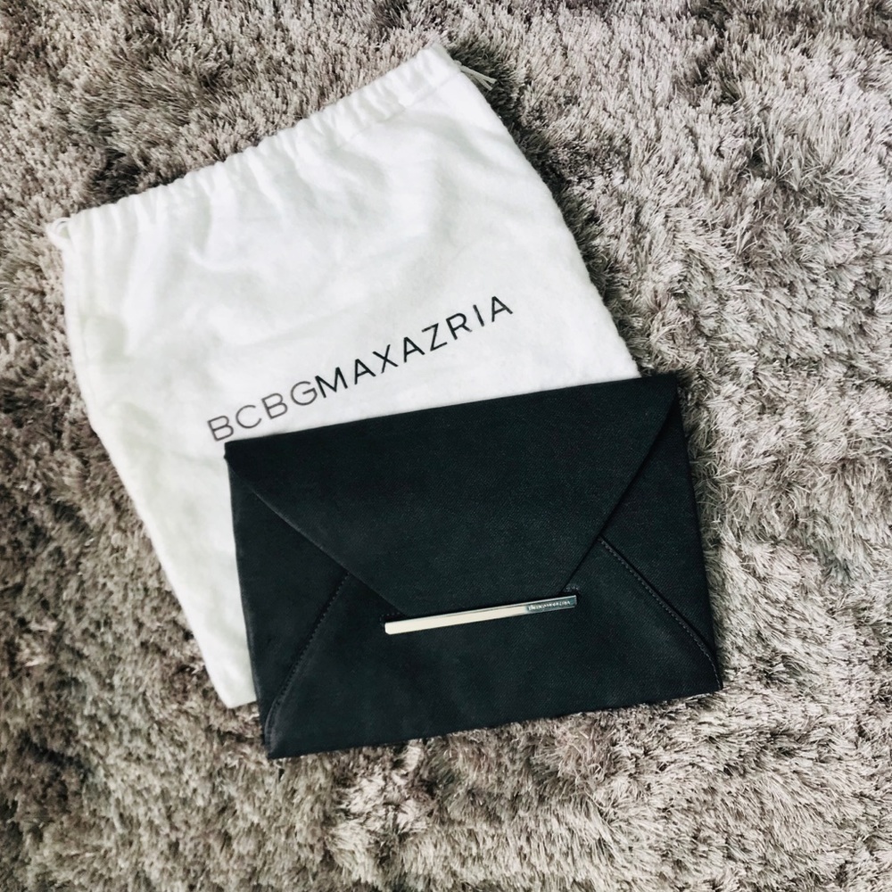 BCBG MaxAzria grey envelope clutch